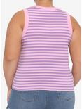 Butterfly Pink & Purple Stripe Girls Tank Top Plus Size, MULTI, alternate