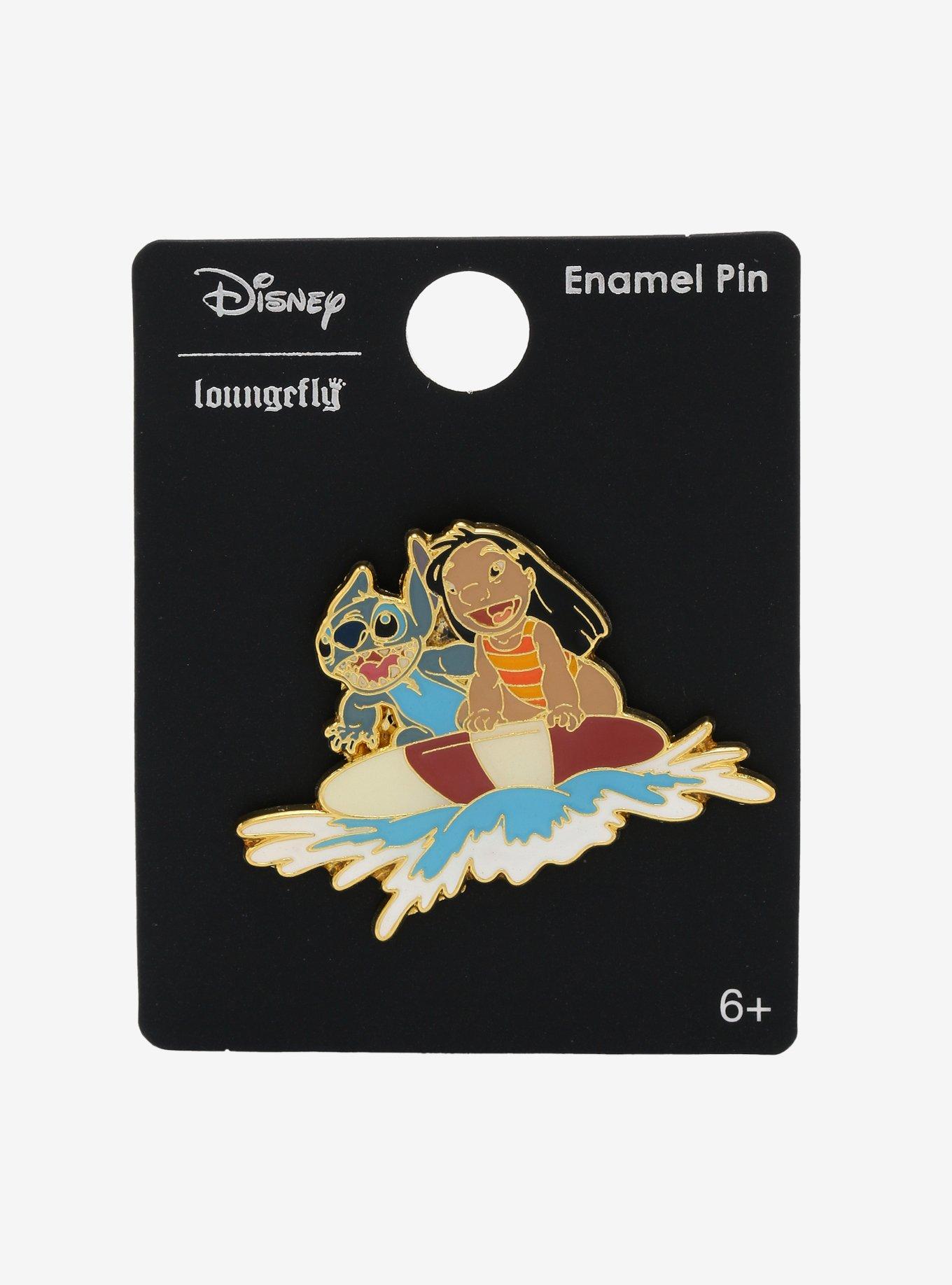 Loungefly Disney Lilo & Stitch Surfing Enamel Pin - BoxLunch Exclusive, , alternate