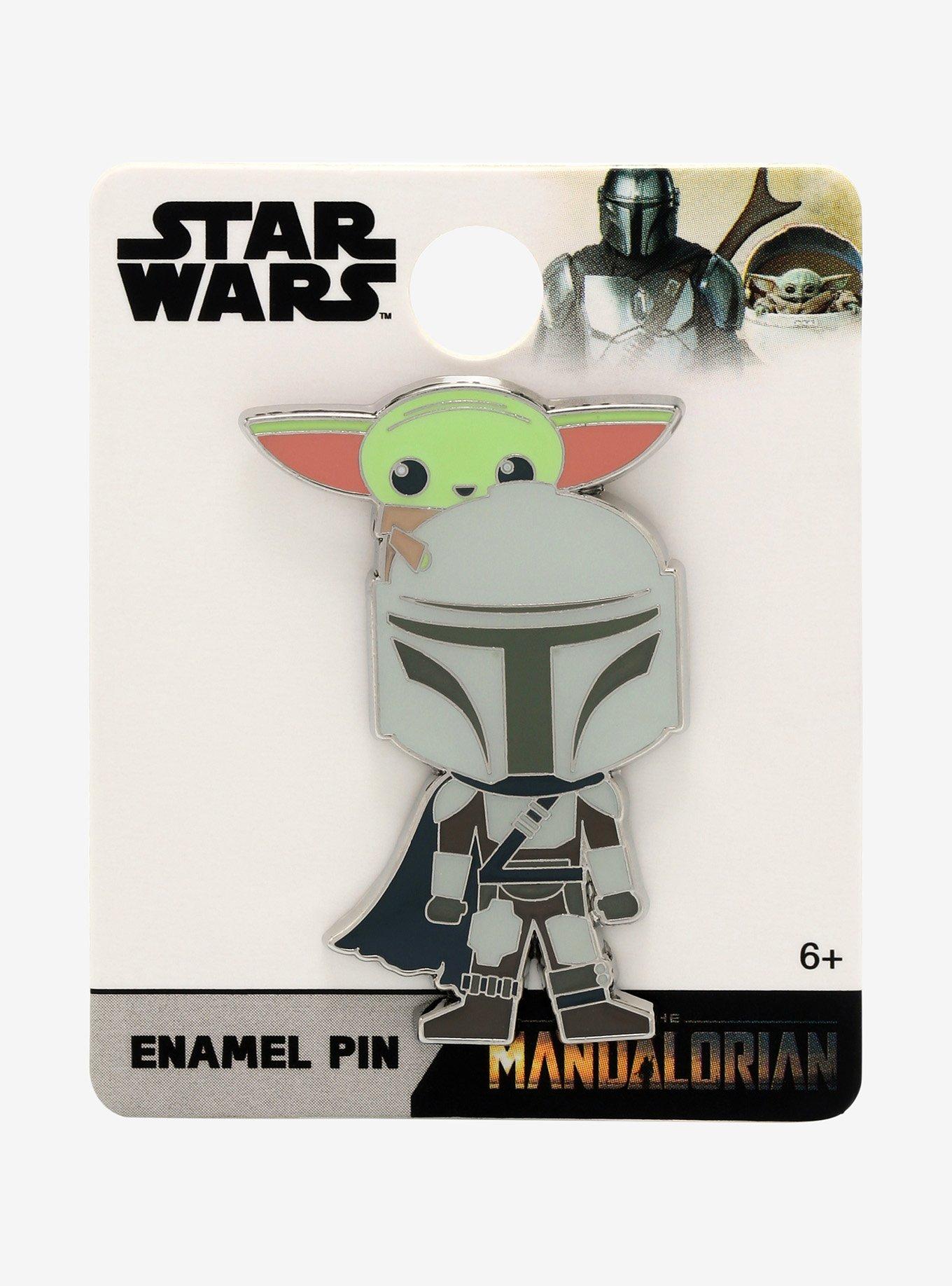 Loungefly Star Wars The Mandalorian Mando & The Child Chibi Enamel Pin - BoxLunch Exclusive, , alternate