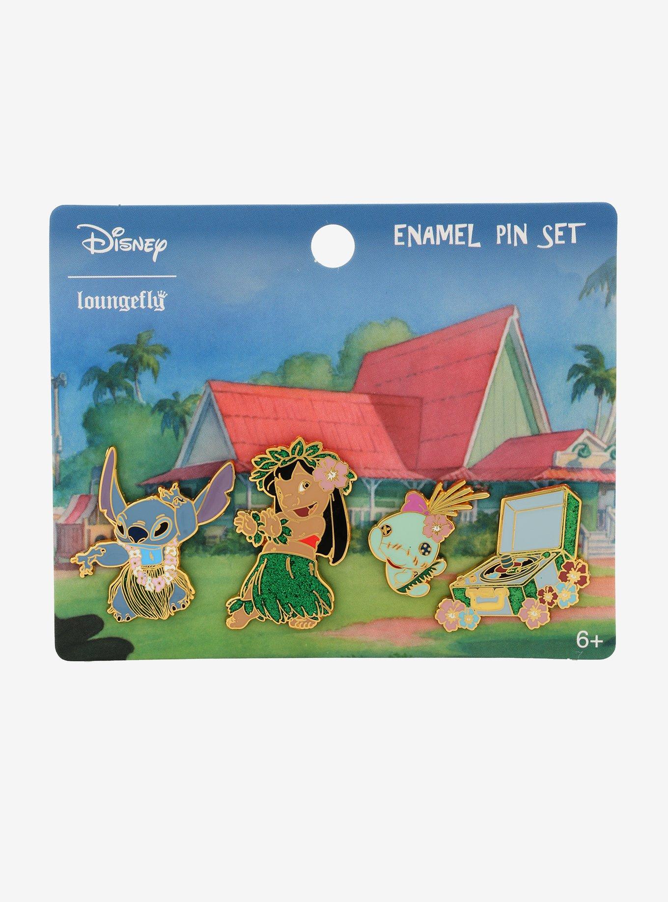 Loungefly Disney Lilo & Stitch Luau Enamel Pin Set, , alternate