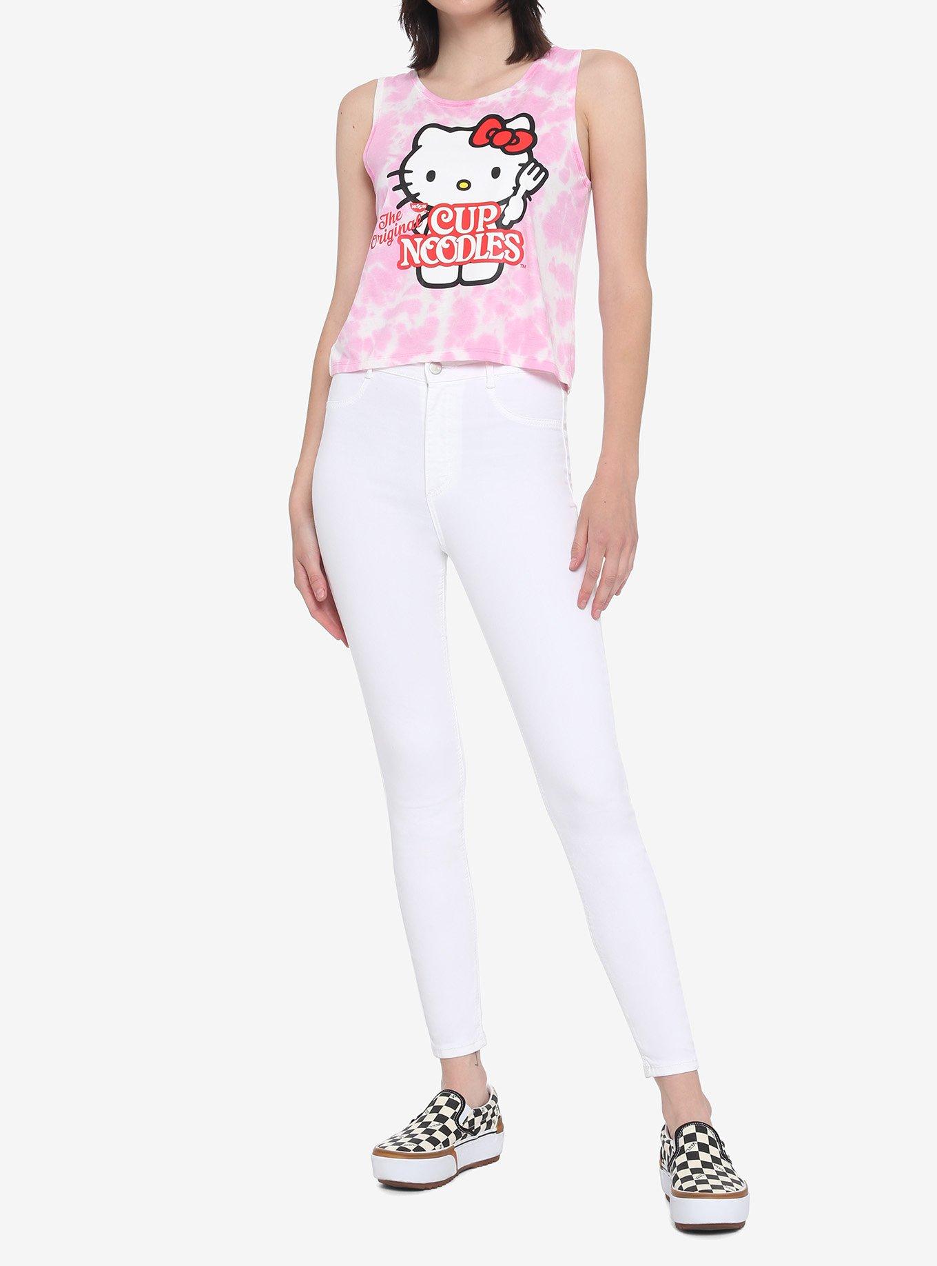 Nissin Cup Noodles X Hello Kitty Tie-Dye Girls Crop Tank Top, MULTI, alternate