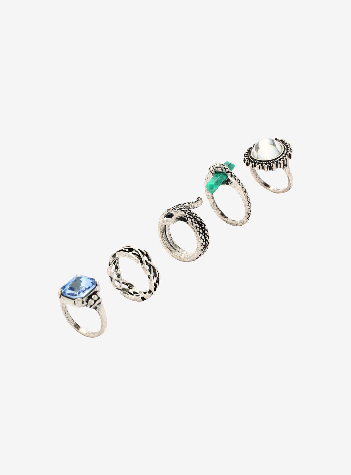 Snake Crystal Ring Set, , alternate