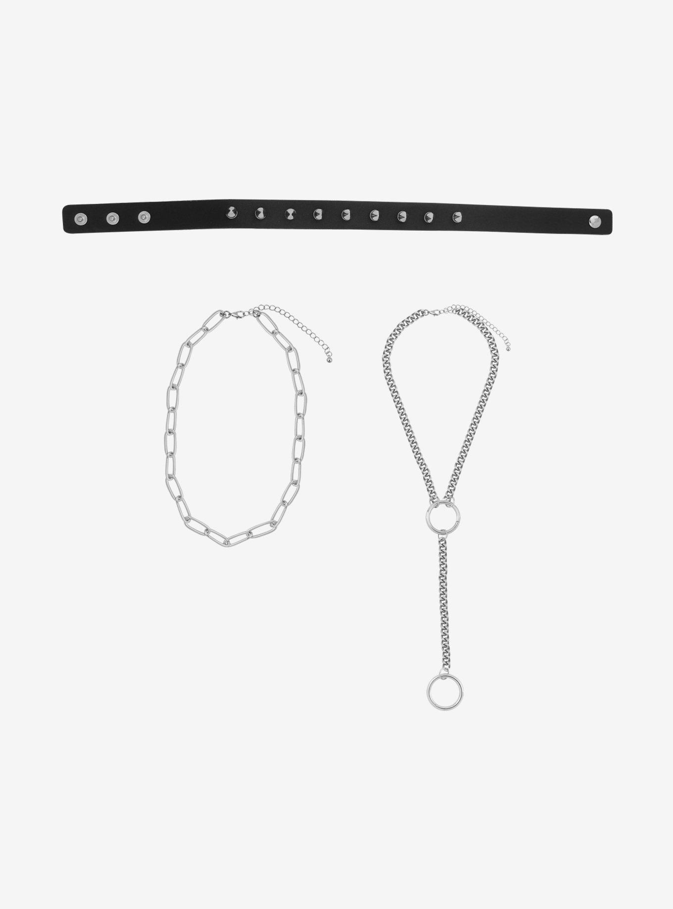Spike & Chain Choker Set, , hi-res