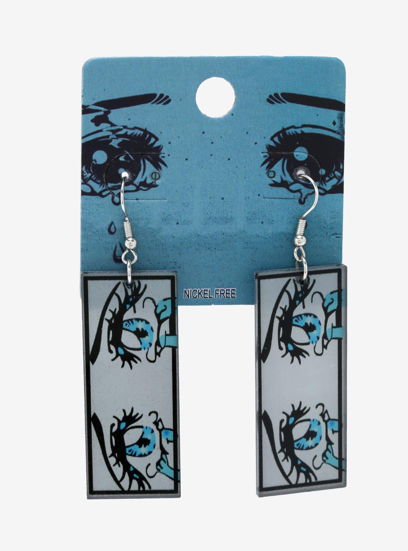 Crying Anime Eyes Drop Earrings, , alternate