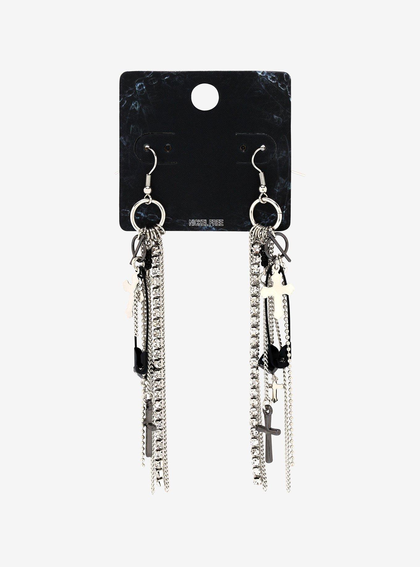 Multi Chain Drop Earrings, , alternate