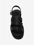 Black Multi Strap Sandals, MULTI, alternate