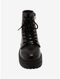 Matte Black Platform Combat Boots, BLACK, alternate