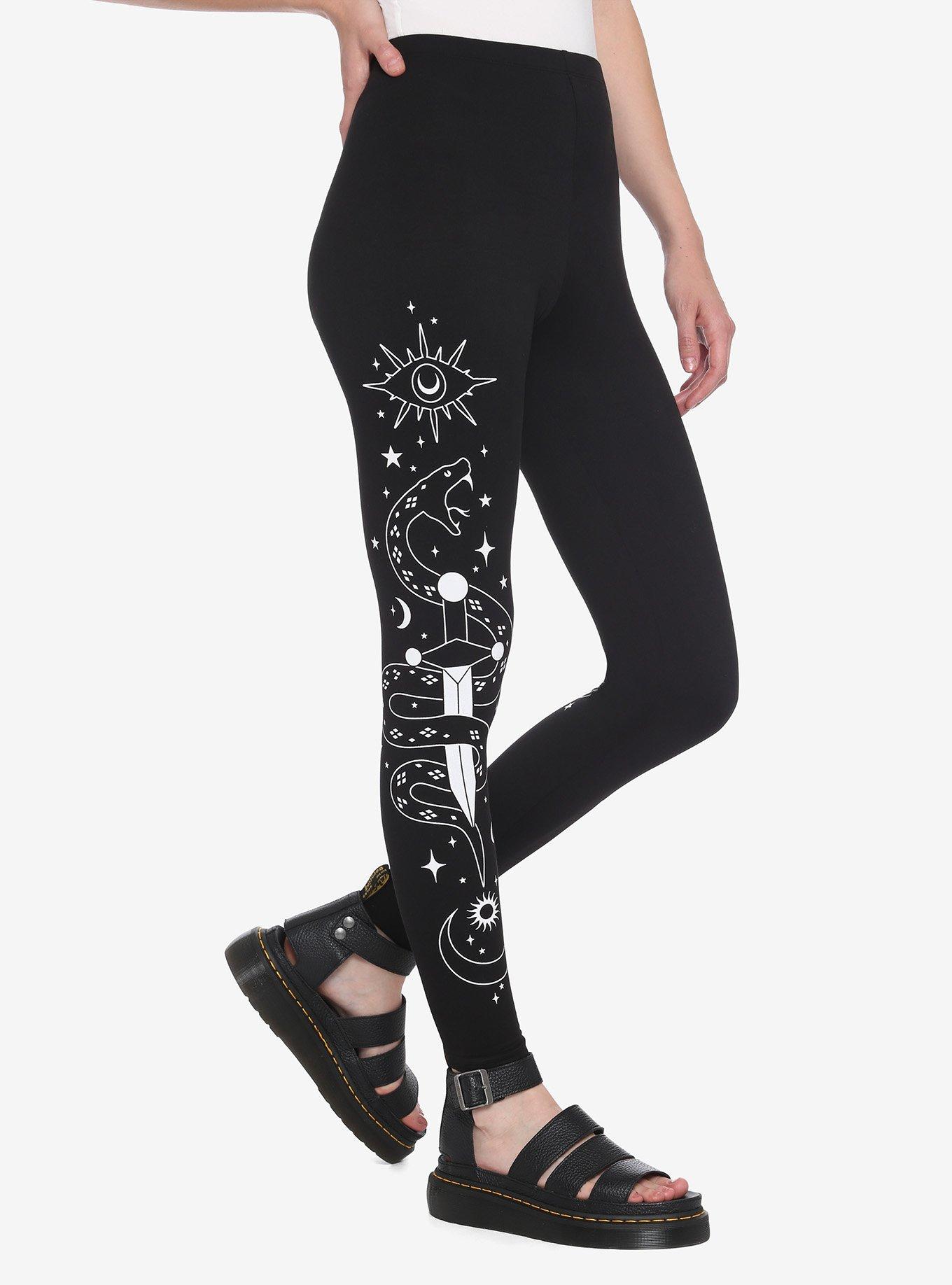 Snake Dagger Celestial Leggings, BLACK, alternate