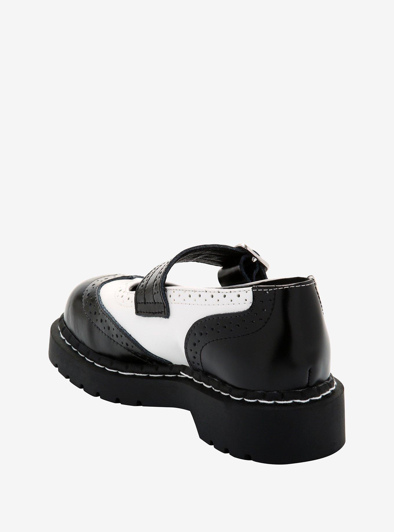 T.U.K. Black & White Brogue Mary Janes, MULTI, alternate