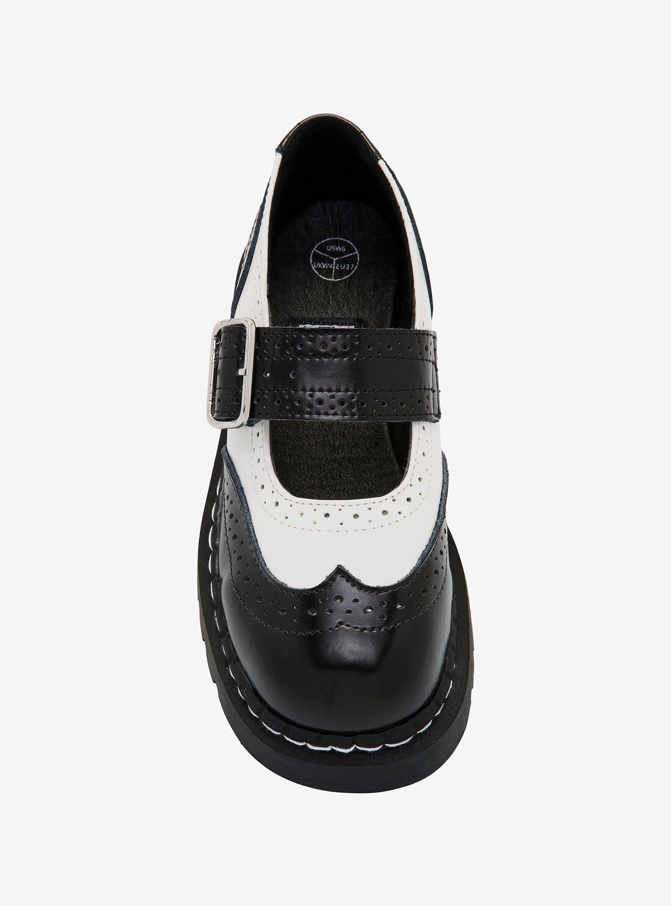 T.U.K. Black & White Brogue Mary Janes, MULTI, alternate