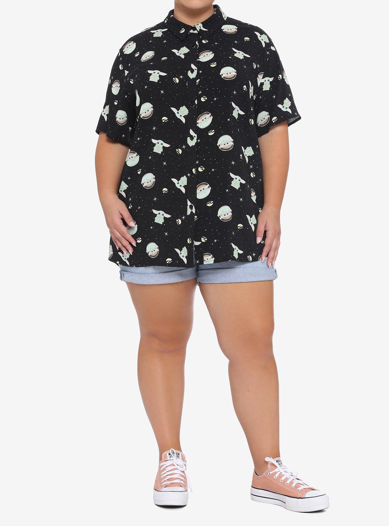Her Universe Star Wars The Mandalorian The Child Woven Button-Up Plus Size, MULTI, alternate