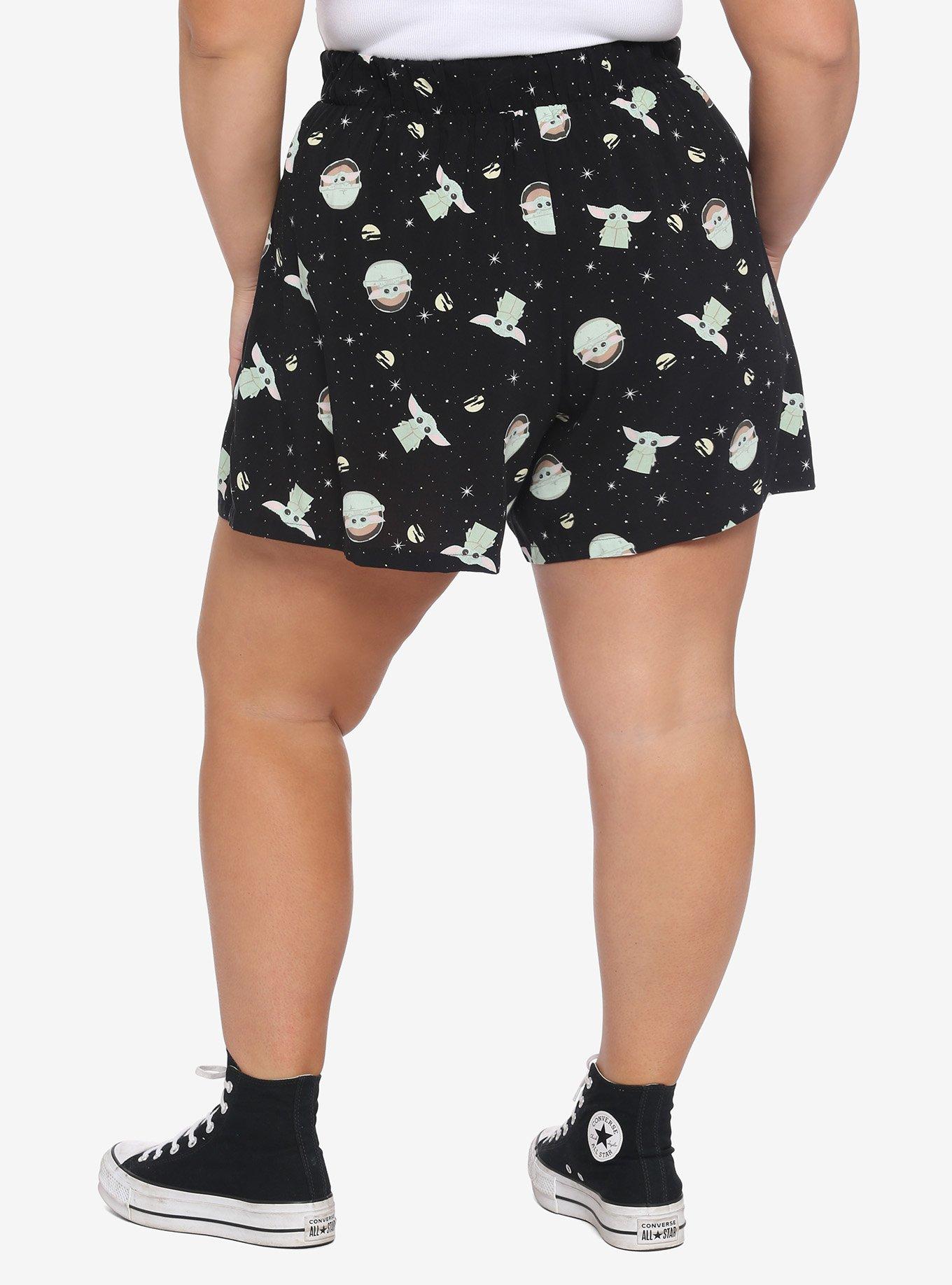 Her Universe Star Wars The Mandalorian The Child Shorts Plus Size, MULTI, alternate
