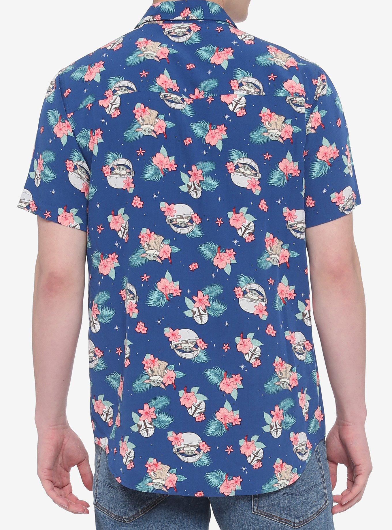Star Wars The Mandalorian The Child Tropical Floral Woven Button-Up, MULTI, alternate