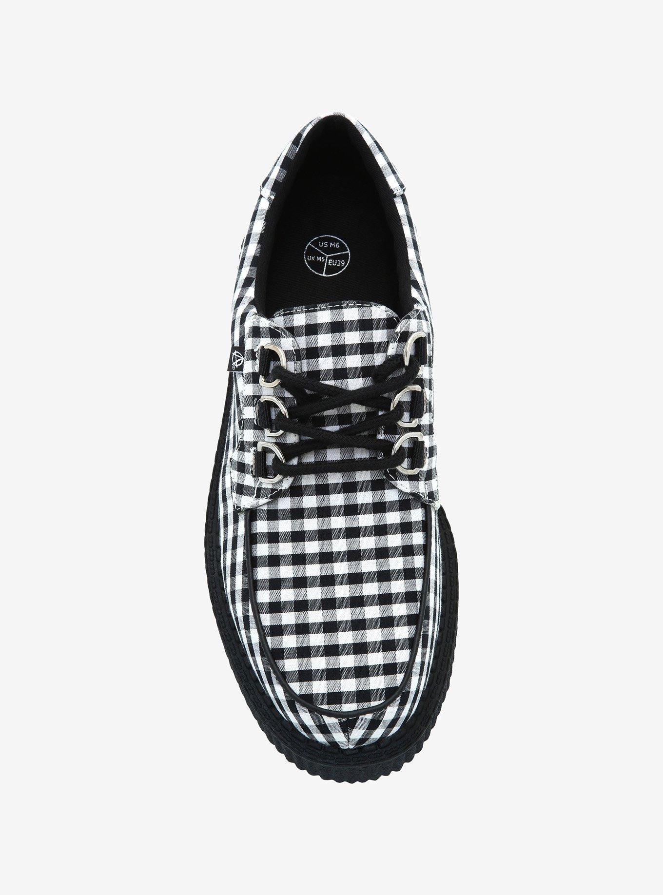 Anarchic By T.U.K. Black & White Gingham Vegan Creeper, MULTI, alternate