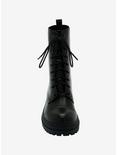 Black Elastic Combat Boots, MULTI, alternate