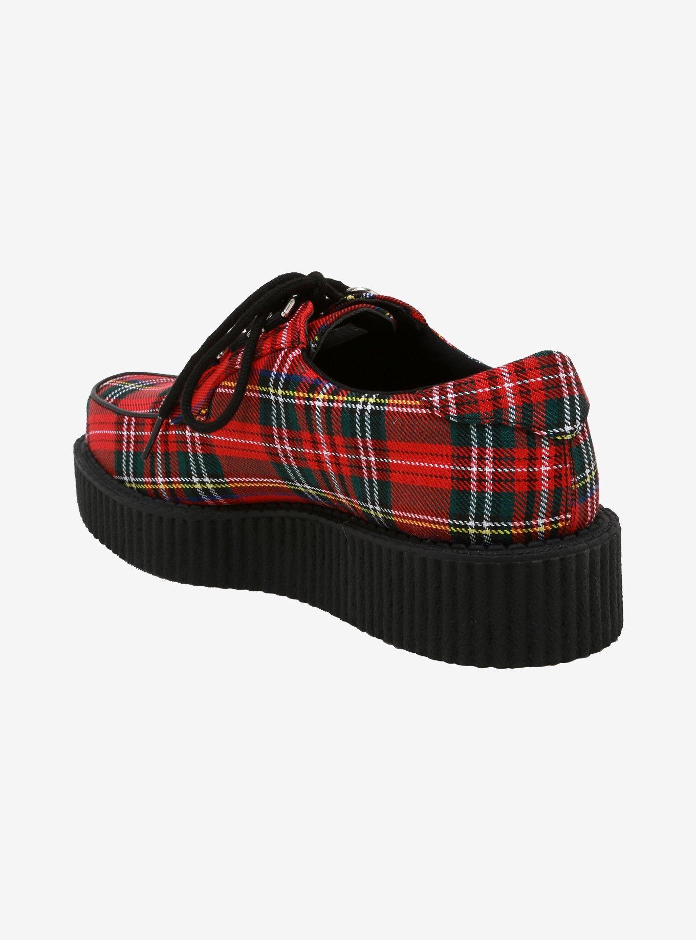 Anarchic By T.U.K. Red Tartan Vegan Creeper, MULTI, alternate