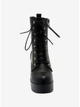 Black Lace Heeled Boots, MULTI, alternate