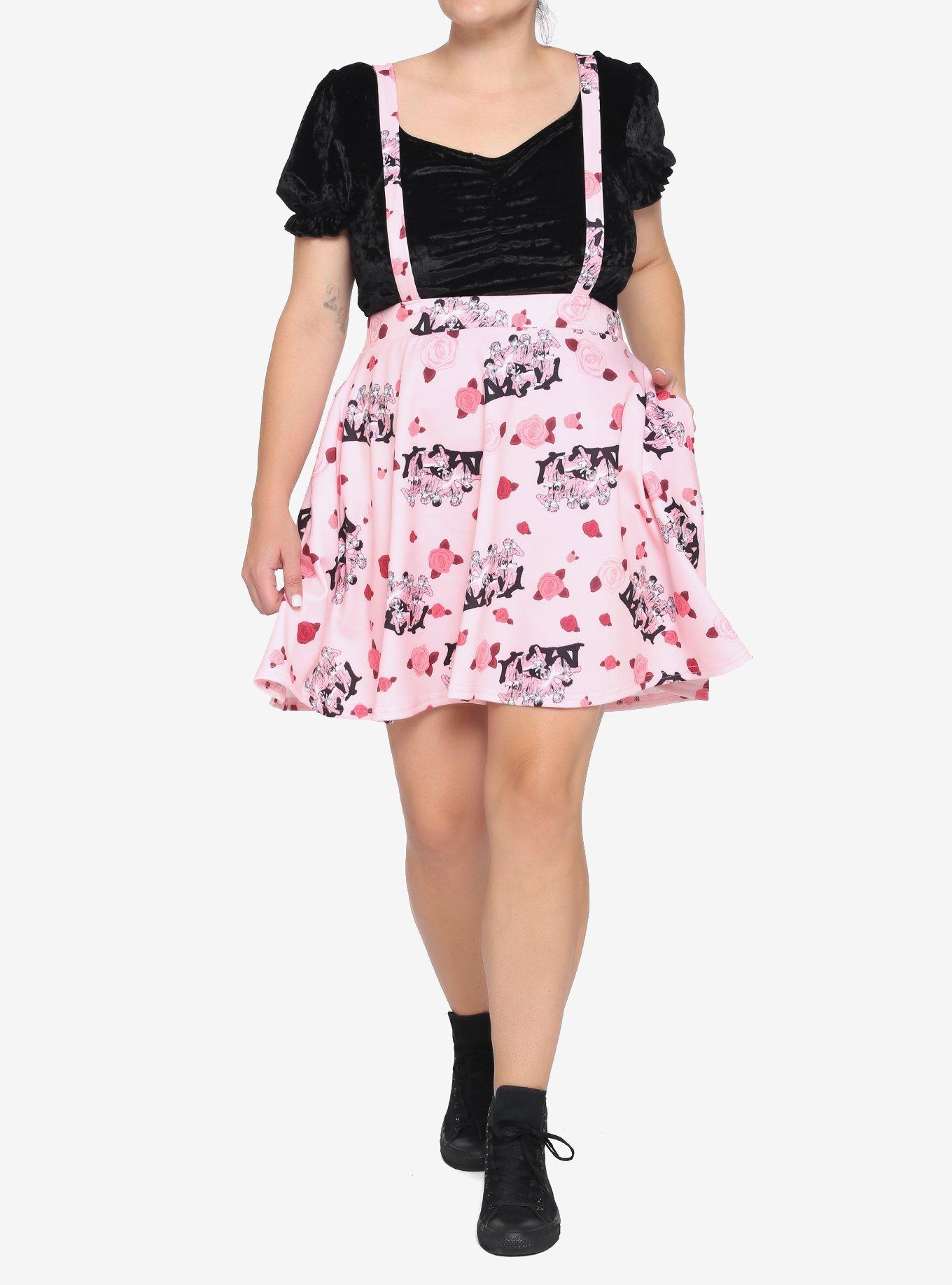 Ouran High School Host Club Roses Suspender Skirt Plus Size, PINK, alternate