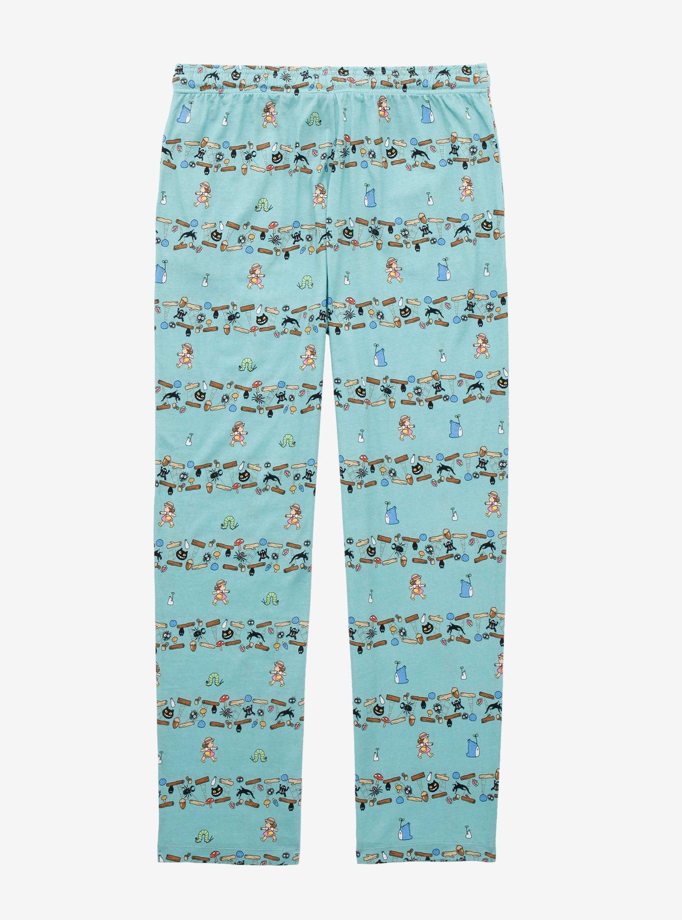 Studio Ghibli My Neighbor Totoro Allover Print Linear Sleep Pants - BoxLunch Exclusive, LIGHT BLUE, alternate
