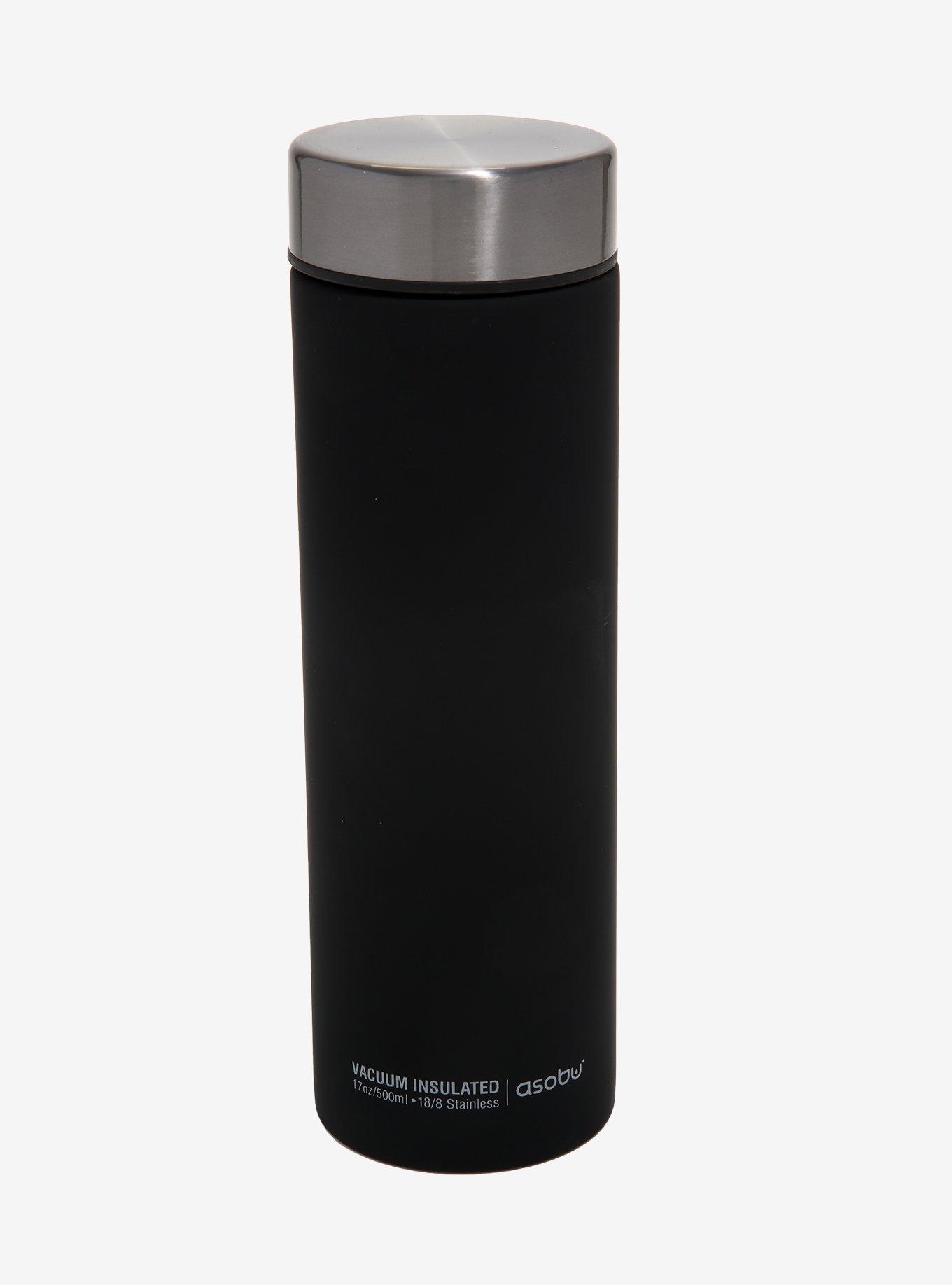 ASOBU Black & Silver Steel Water Bottle, , alternate