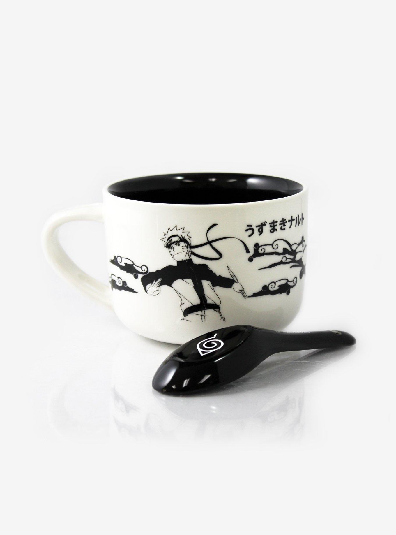 Naruto Shippuden Black & White Soup Mug With Spoon, , alternate