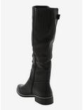 Black Zipper Knee-High Boots, MULTI, alternate