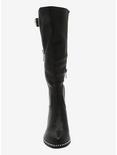 Black Zipper Knee-High Boots, MULTI, alternate