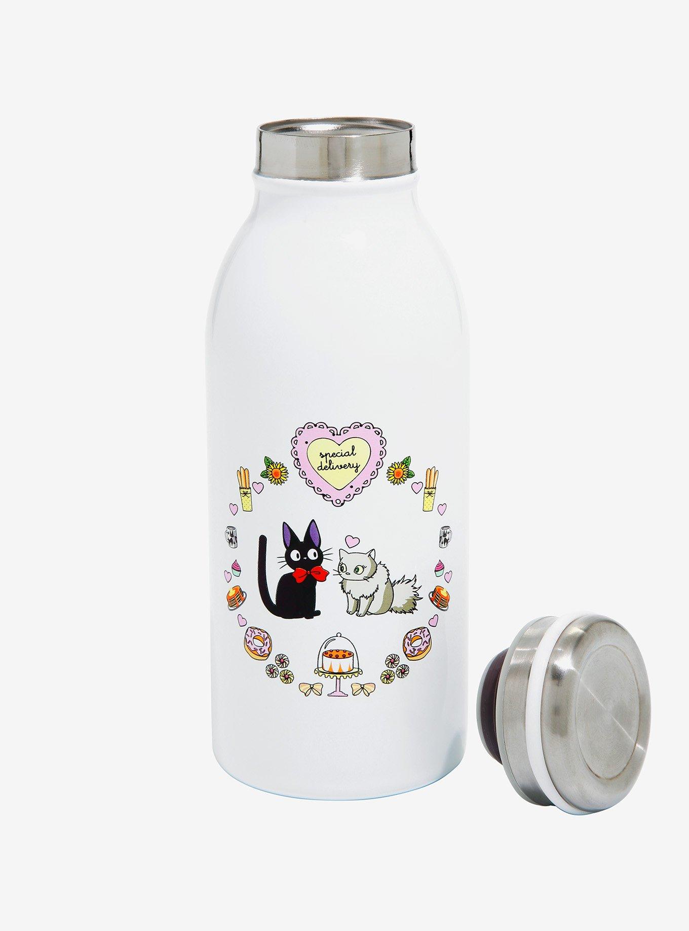 Studio Ghibli Kiki's Delivery Service Jiji & Lily Stainless Steel Water Bottle, , alternate
