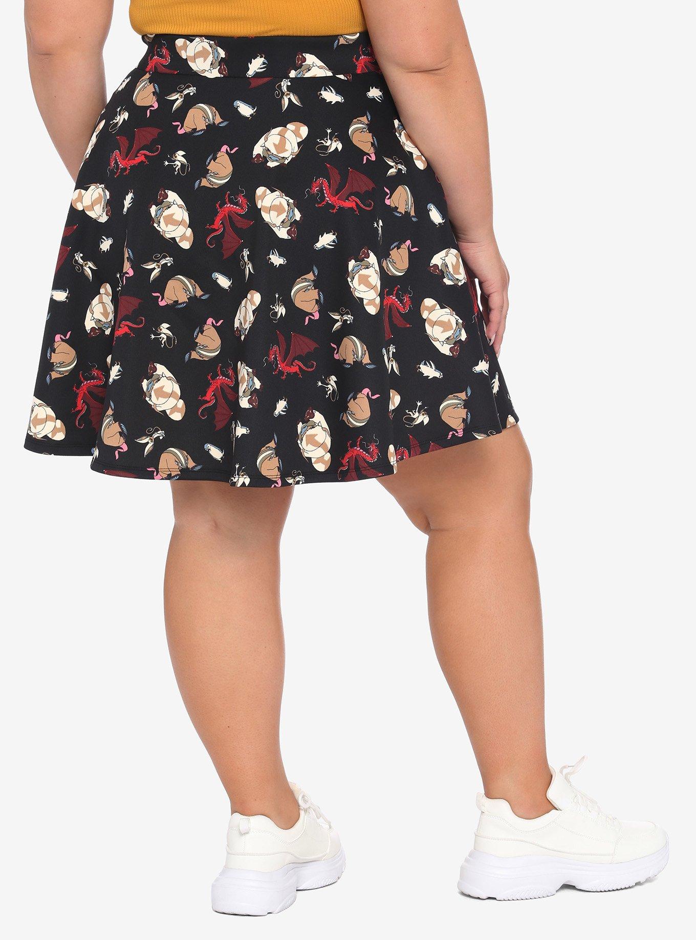 Avatar: The Last Airbender Button-Front Skater Skirt Plus Size, MULTI, alternate