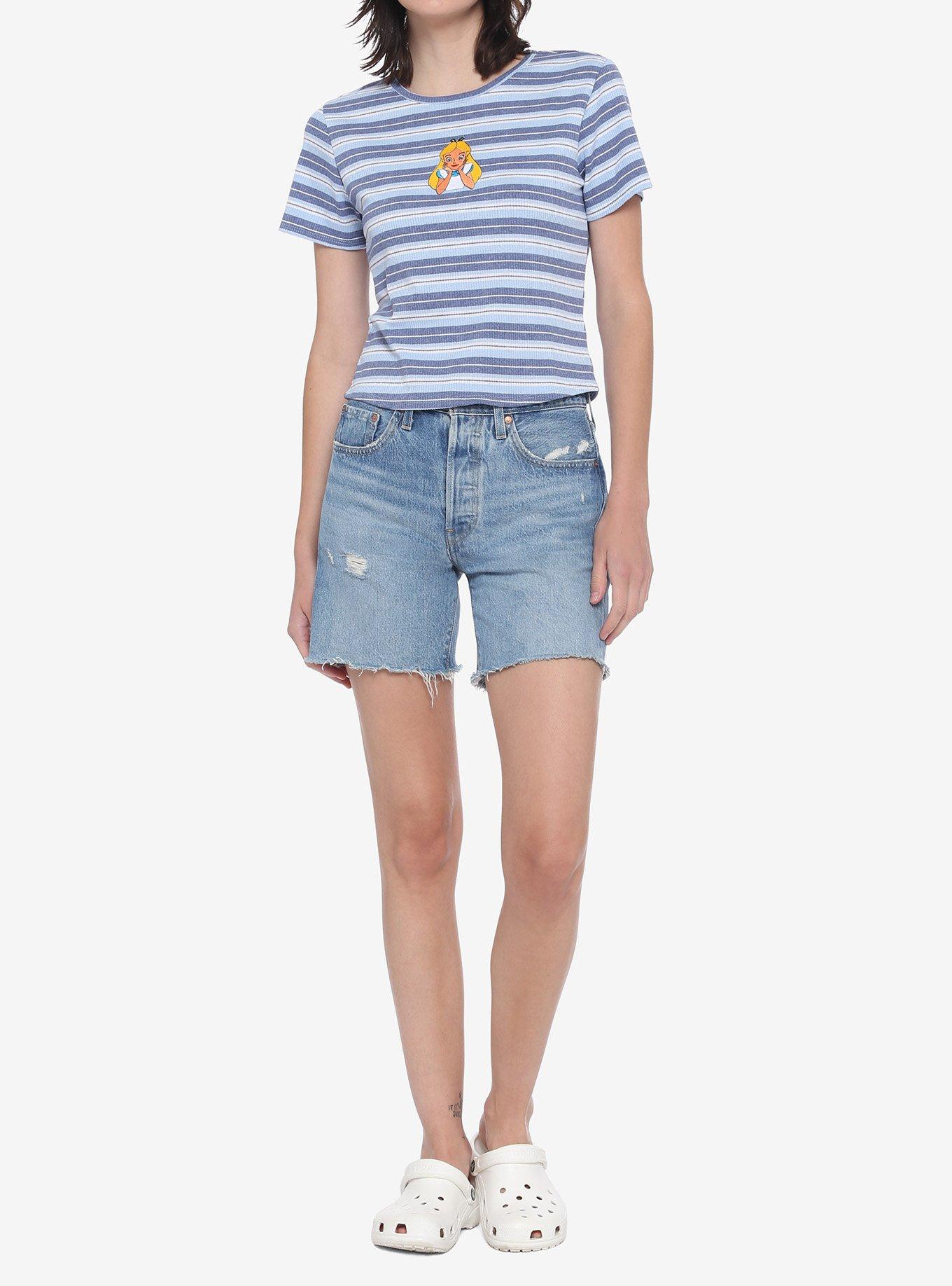 Disney Alice In Wonderland Stripe Ribbed Baby T-Shirt, MULTI, alternate