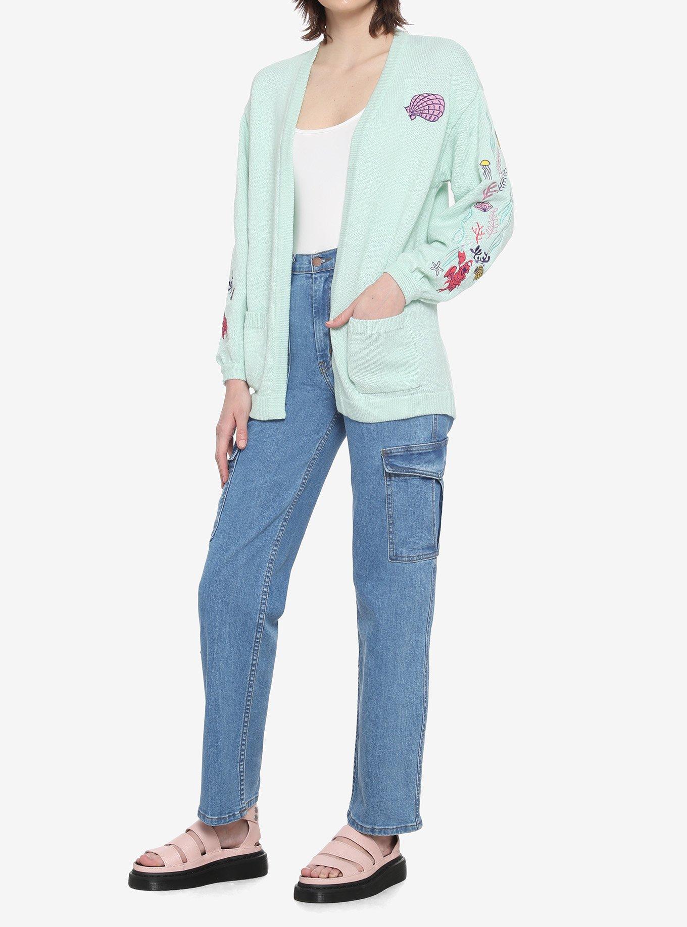 Disney The Little Mermaid Under The Sea Oversized Open Cardigan, MULTI, alternate