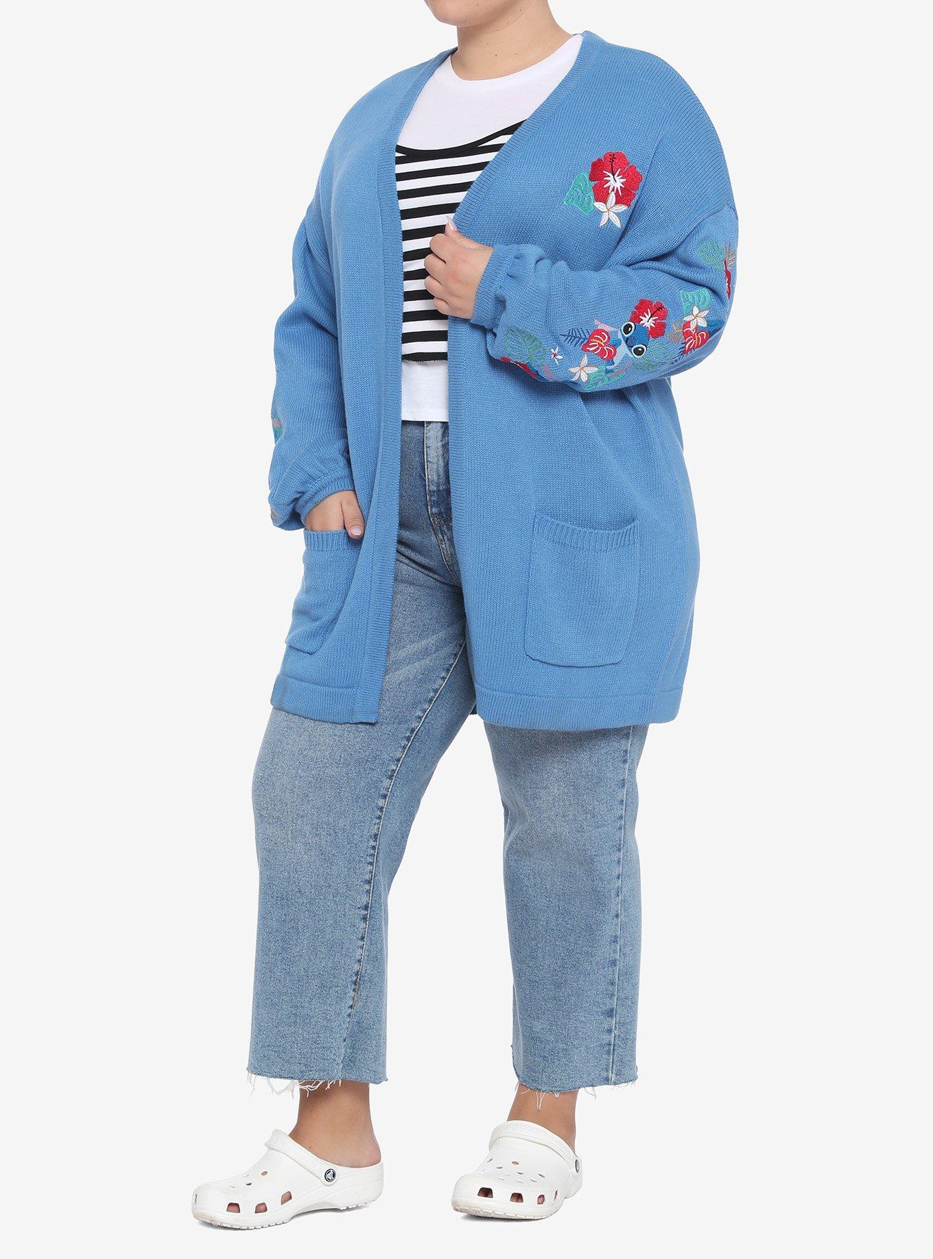 Disney Lilo & Stitch Hibiscus Oversized Open Cardigan Plus Size, MULTI, alternate