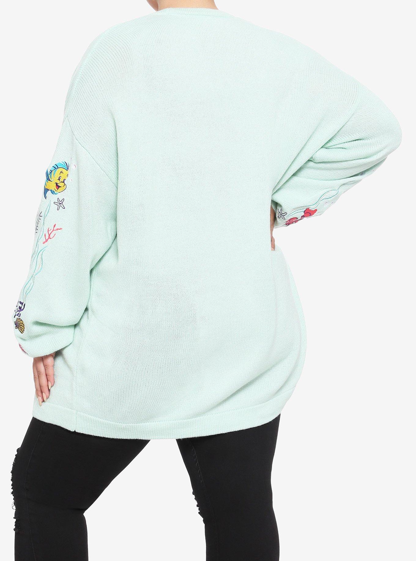 Disney The Little Mermaid Under The Sea Oversized Open Cardigan Plus Size, MULTI, alternate