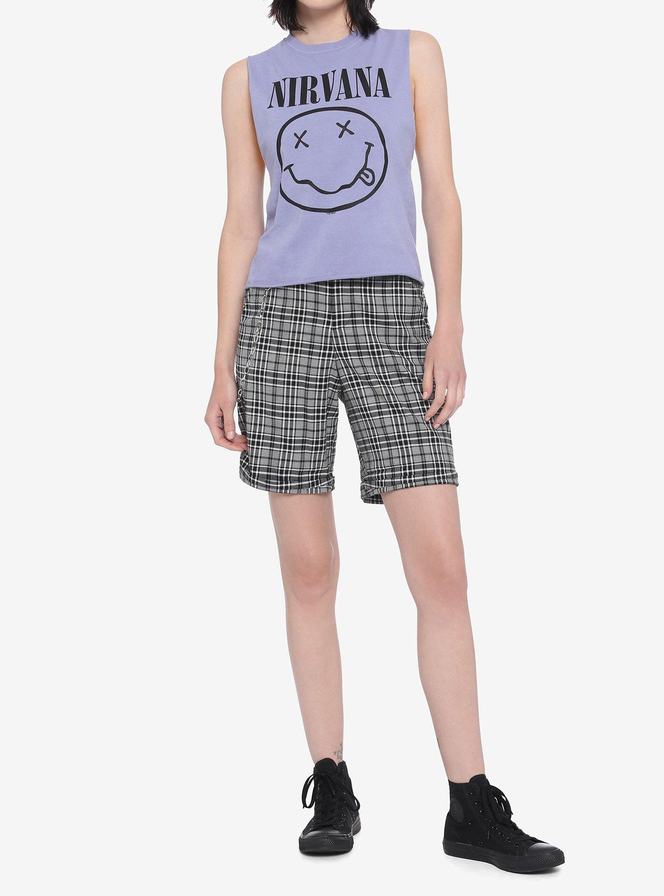 Nirvana Lavender Smile Girls Crop Muscle Top, LAVENDER, alternate