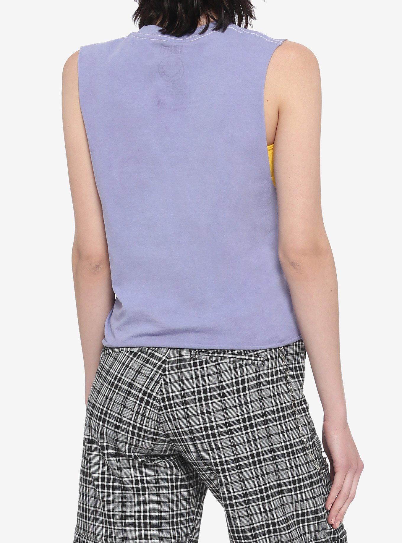 Nirvana Lavender Smile Girls Crop Muscle Top, LAVENDER, alternate