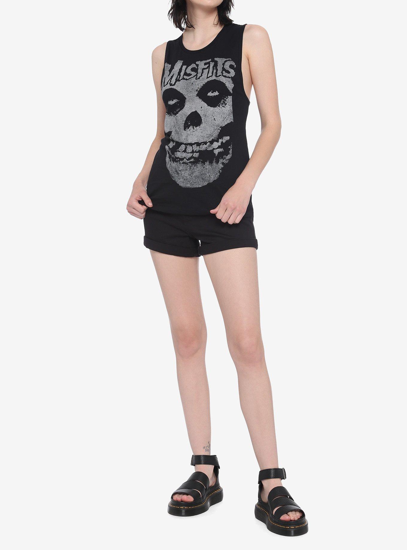 Misfits Fiend Skull Girls Muscle Top, BLACK, alternate