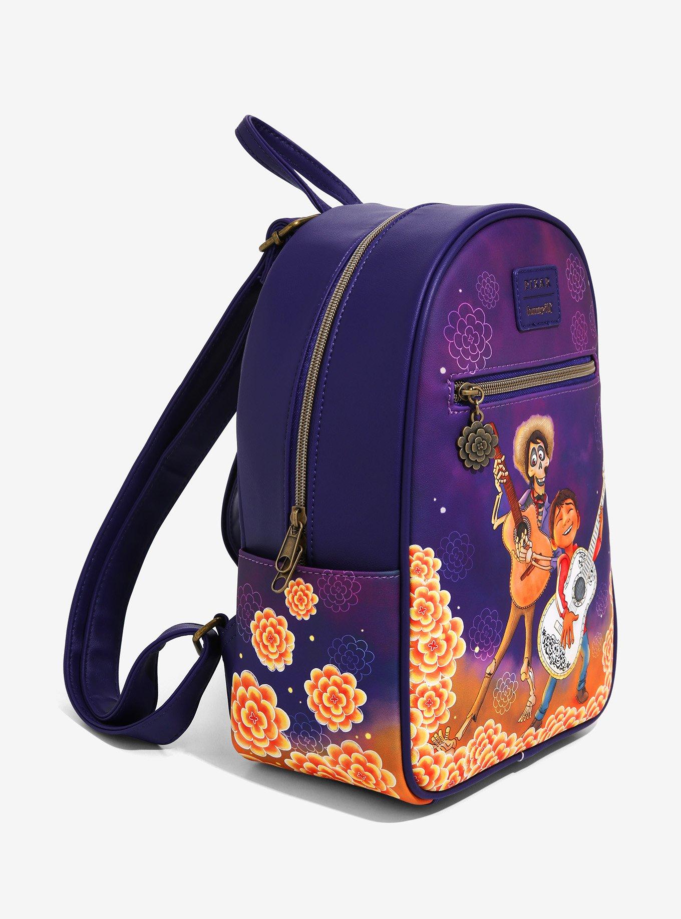 Loungefly Disney Pixar Coco Hector & Miguel Marigolds Mini Backpack, , alternate - view 2