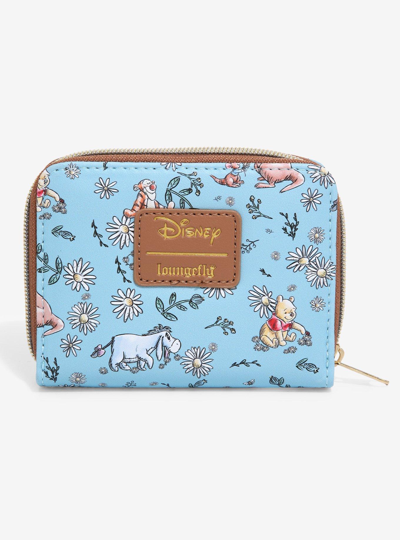 Loungefly Disney Winnie The Pooh Sketch Daisies Mini Zip Wallet, , alternate