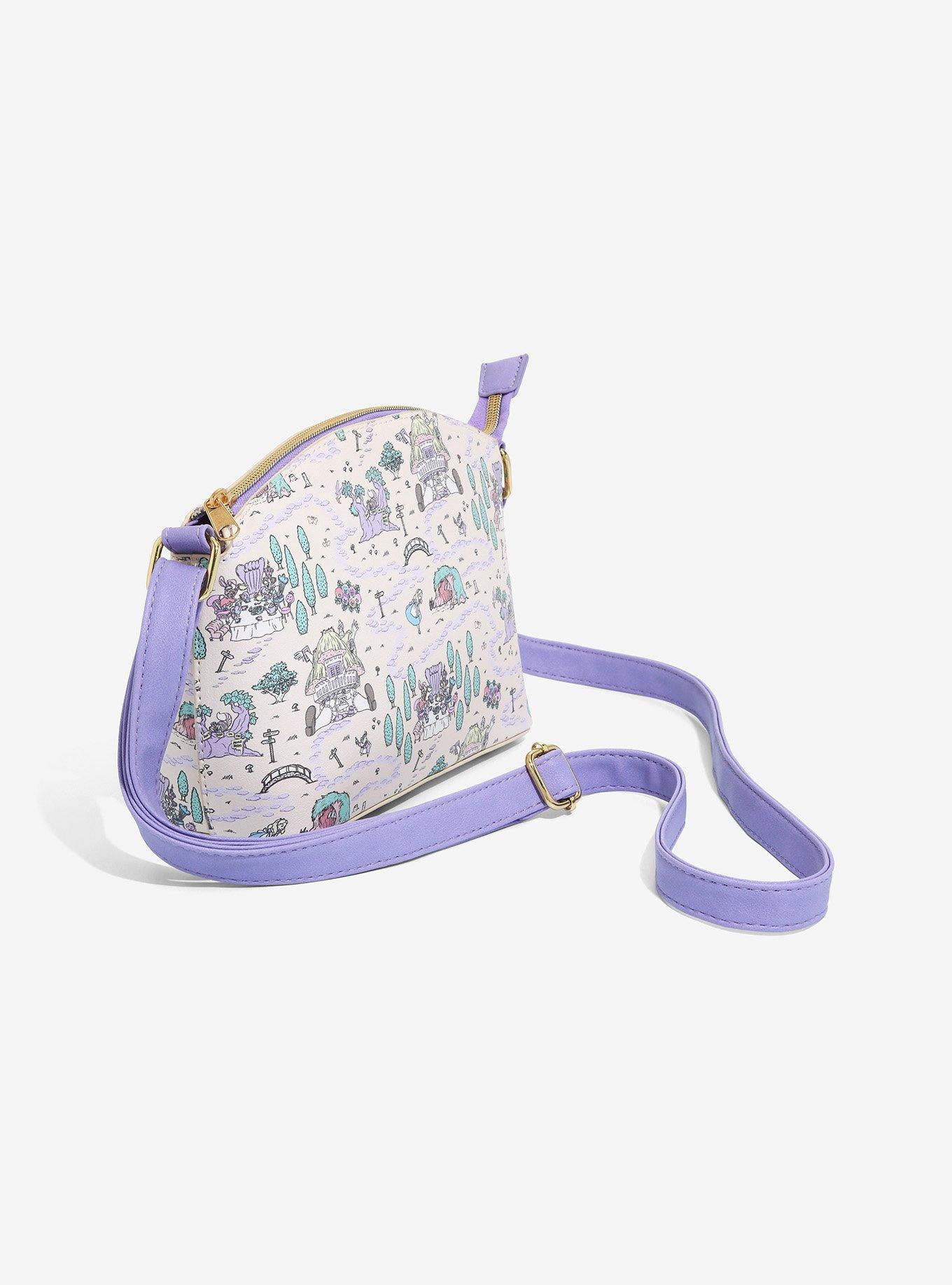 Loungefly Disney Alice In Wonderland Pastel Map Crossbody Bag, , alternate