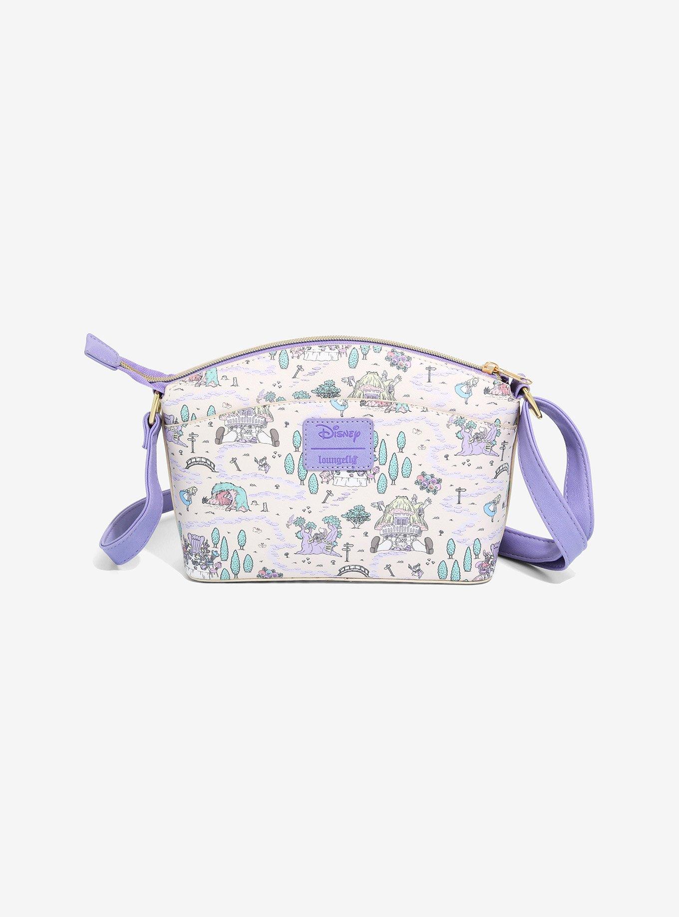 Loungefly Disney Alice In Wonderland Pastel Map Crossbody Bag, , alternate