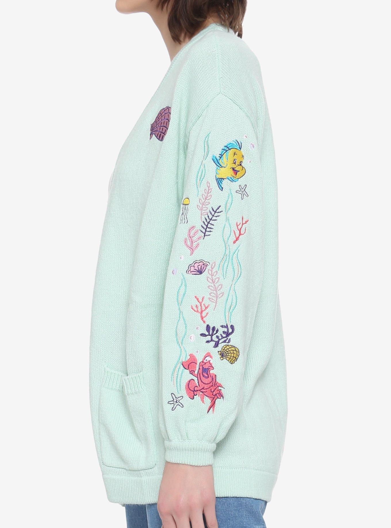 Disney The Little Mermaid Under The Sea Oversized Girls Open Cardigan, MULTI, alternate