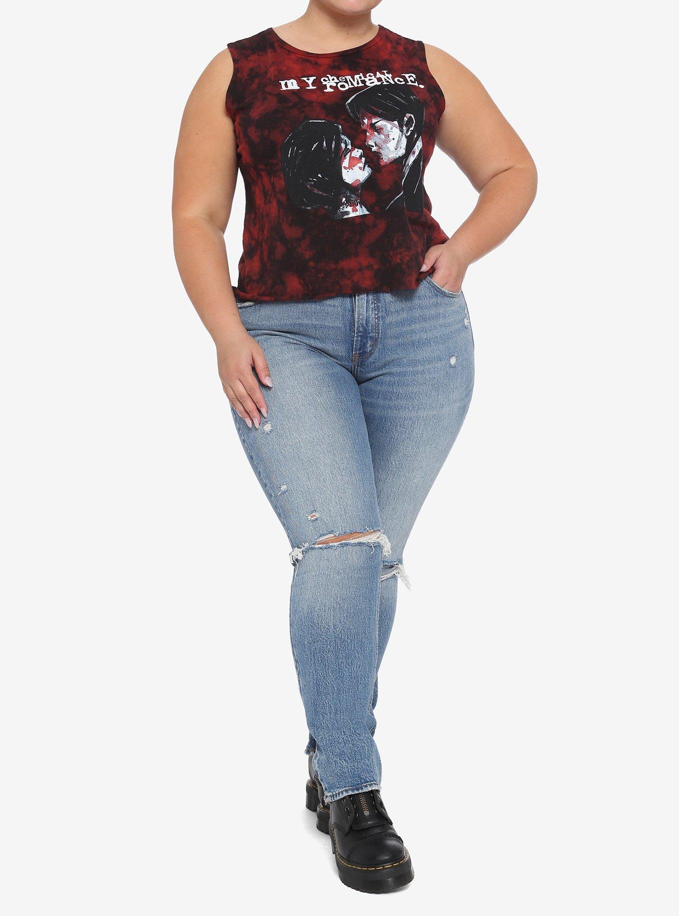 My Chemical Romance Three Cheers For Sweet Revenge Tie-Dye Girls Crop Muscle Top Plus Size, MULTI, alternate
