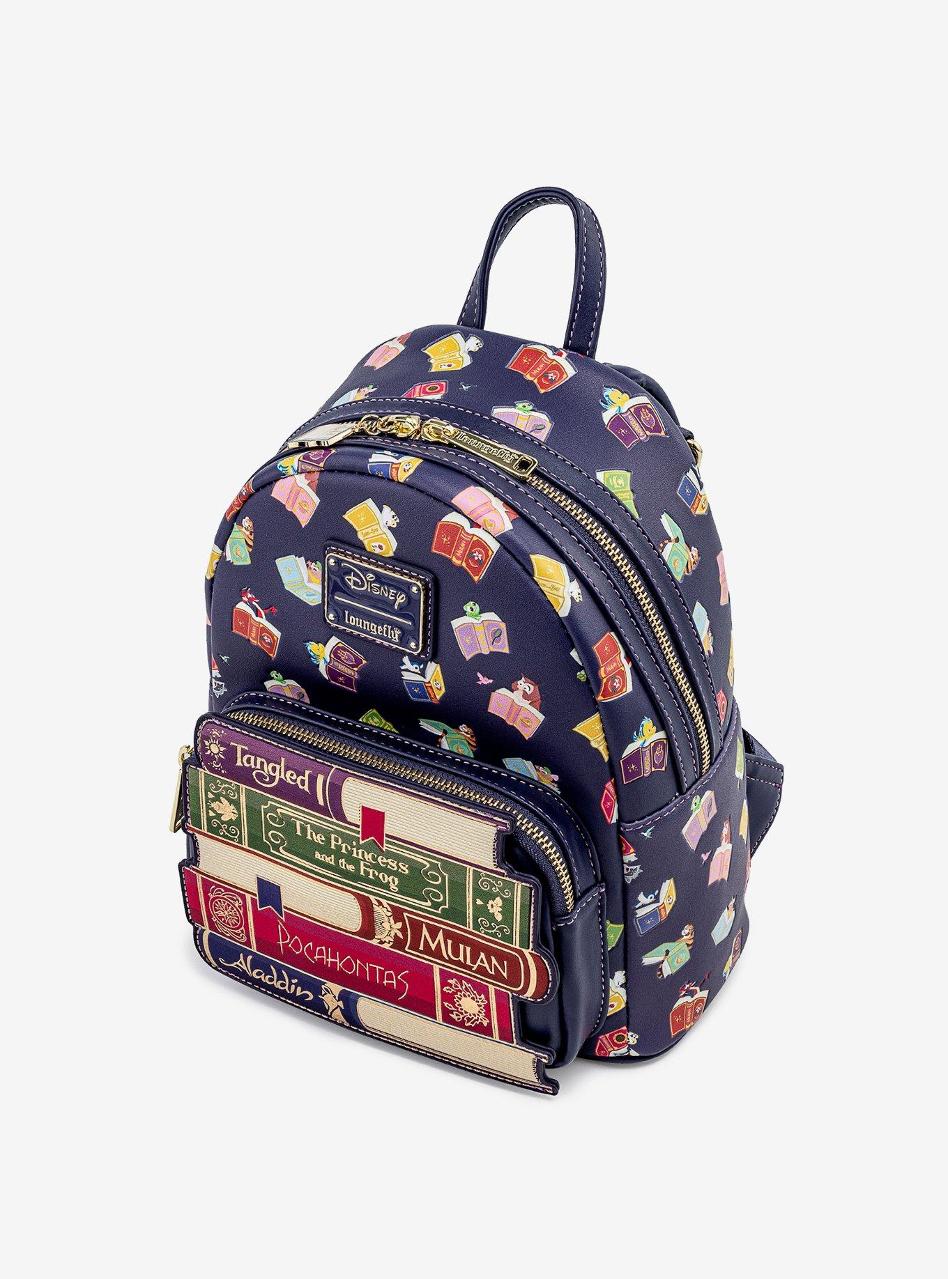 Loungefly Disney Princess Books Allover Print Mini Backpack. (NWT).