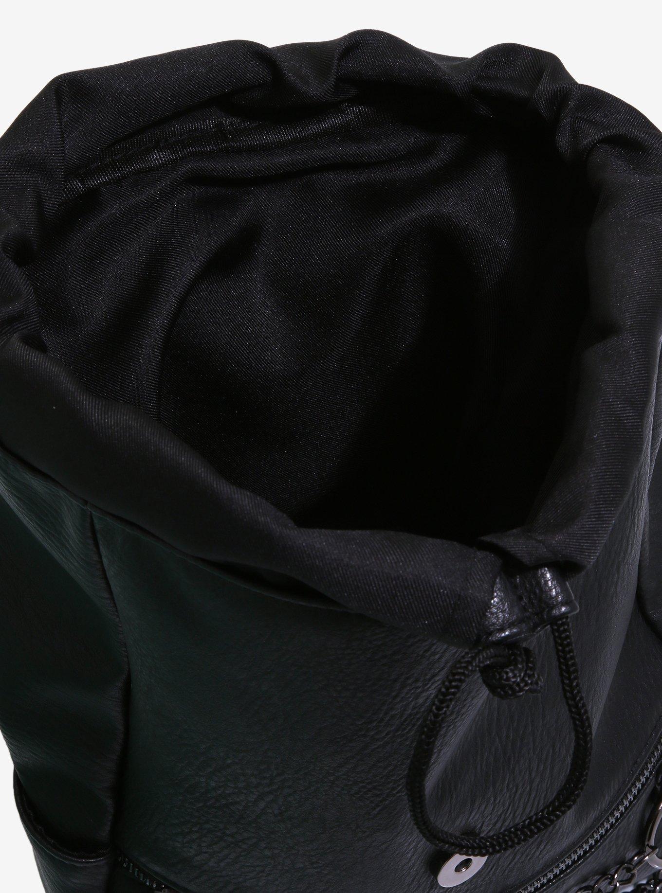 Black Grommet O-Ring Chain Mini Backpack, , alternate