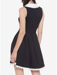 Mushroom Collar Lace Trim Dress, BLACK, alternate