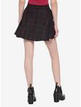 Black & Red Grid O-Ring Skater Skirt, PLAID - RED, alternate
