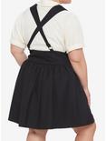 Black Bib Suspender Skirt Plus Size, BLACK, alternate