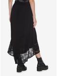Black Lace Hi-Low Maxi Skirt, BLACK, alternate