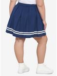 Navy Pleated Cheer Skirt Plus Size, NAVY, alternate
