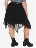 Black O-Ring Hanky Hem Skirt Plus Size, BLACK, alternate